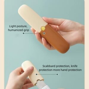 Multi-Functional 2 in 1 (Pack of 1) Stainless Steel Kitchen Knife and Peeler | Portable Peeling Tool with Protective Cover for Fruits, Vegetables, Potato | Travel, Outdoor, Camping, Hiking Use