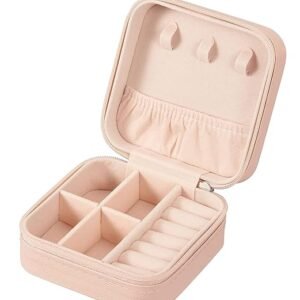 Small Jewelry Storage Box Pu Leather With Mini Portable Organizer, Zipper Travel case For rings Earrings necklace bracelets Decorative Box