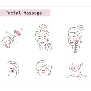 Jade Roller & Gua Sha Tool Neck Massager Natural Himalayan Stone for Face Neck Healing Skin Wrinkles & Serum Application