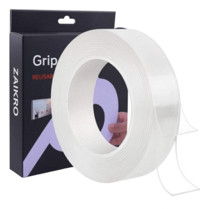 Grip Tape 3 Meter – Multipurpose Double Sided Nano Gel Strip | Heavy Duty Silicone Adhesive | Reusable, Washable, Removable | Heat Resistant, Anti-Slip Mounting Tape