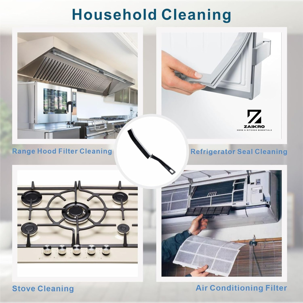 Mini Gap Cleaning Brush with Hard Bristles for Tiny Spaces | Handheld Groove Cleaner for Kitchen, Sink, Tiles, Window Tracks (Pack of 2) + 10 Flower Hooks - Image 5