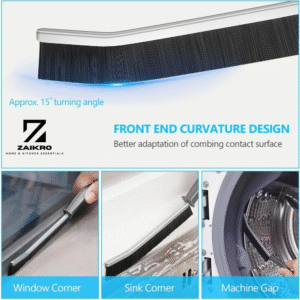 Mini Gap Cleaning Brush with Hard Bristles for Tiny Spaces | Handheld Groove Cleaner for Kitchen, Sink, Tiles, Window Tracks (Pack of 2) + 10 Flower Hooks