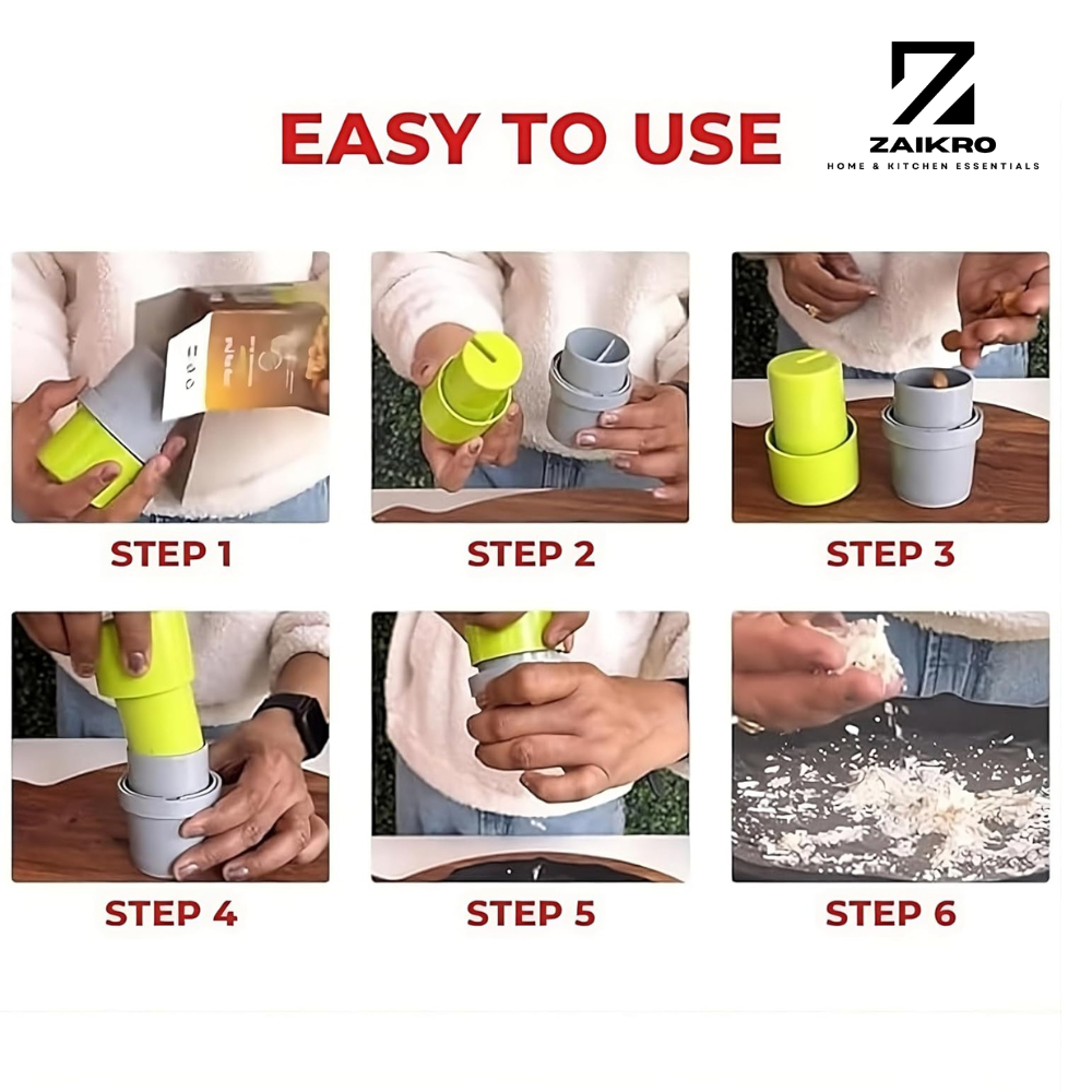 ONE Dry Fruit and Nut Cutter Slicer for Kitchen | Manual Chopper for Almond, Cashew, Walnut, Pista | Handheld Dry Fruit Slicing Tool for Home, Cooking & Gifting - Image 8