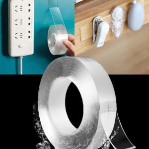 Grip Tape 3 Meter – Multipurpose Double Sided Nano Gel Strip | Heavy Duty Silicone Adhesive | Reusable, Washable, Removable | Heat Resistant, Anti-Slip Mounting Tape