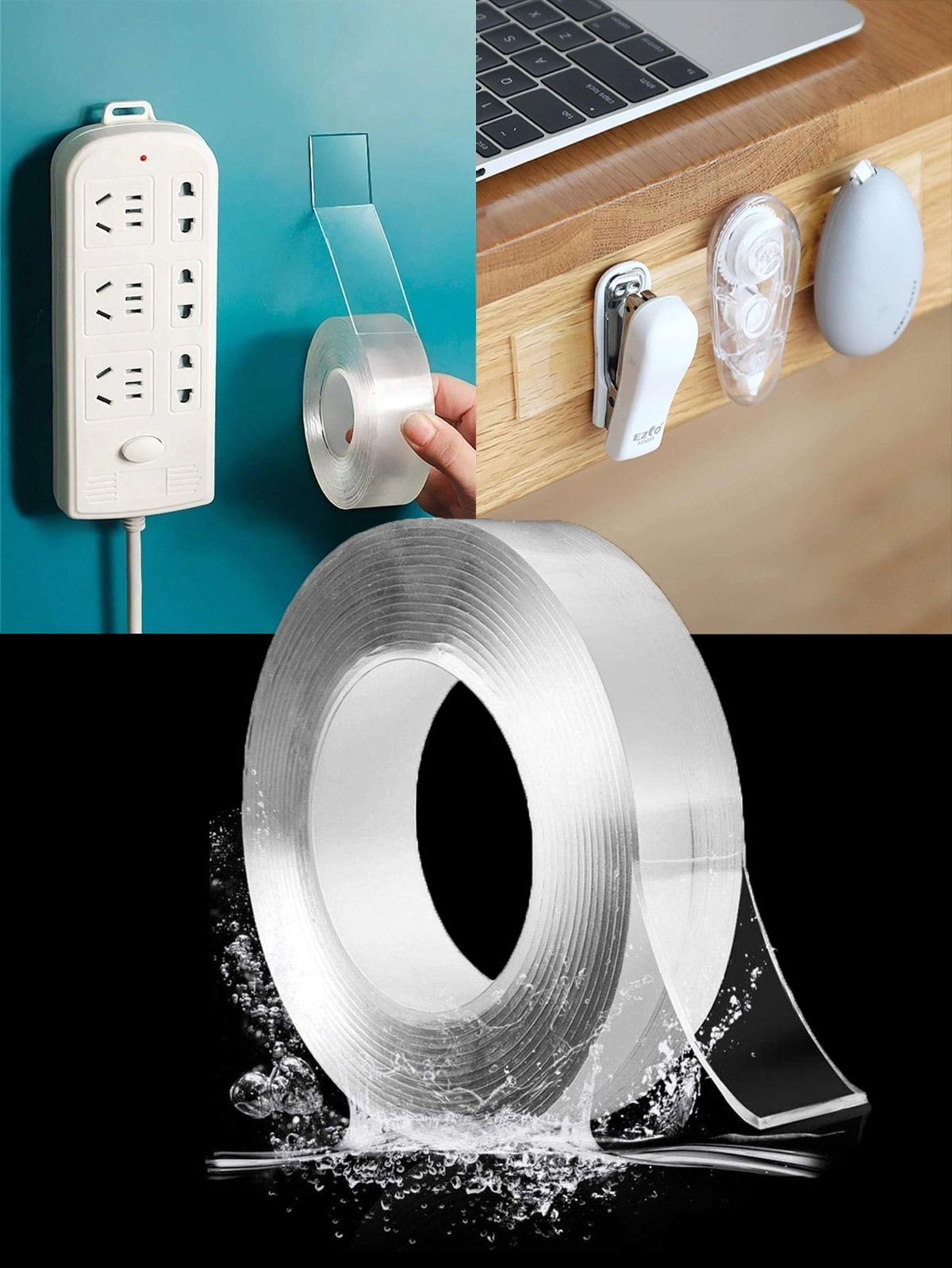 Grip Tape 3 Meter – Multipurpose Double Sided Nano Gel Strip | Heavy Duty Silicone Adhesive | Reusable, Washable, Removable | Heat Resistant, Anti-Slip Mounting Tape - Image 3