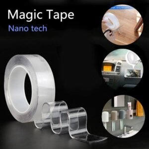 Grip Tape 3 Meter – Multipurpose Double Sided Nano Gel Strip | Heavy Duty Silicone Adhesive | Reusable, Washable, Removable | Heat Resistant, Anti-Slip Mounting Tape