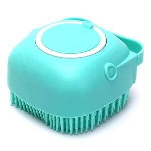 Body Scrubber With Shower Gel Dispenser, Soft Silicone Bristles For Deep Cleaning, Scalp Massage, Dead Skin Removal, Exfoliating Bath Brush, Loofah