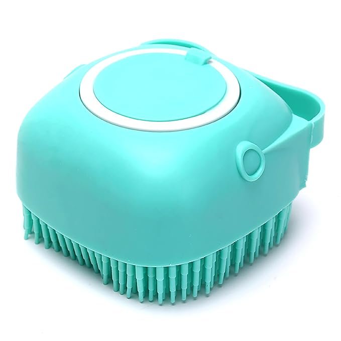 Body Scrubber With Shower Gel Dispenser, Soft Silicone Bristles For Deep Cleaning, Scalp Massage, Dead Skin Removal, Exfoliating Bath Brush, Loofah