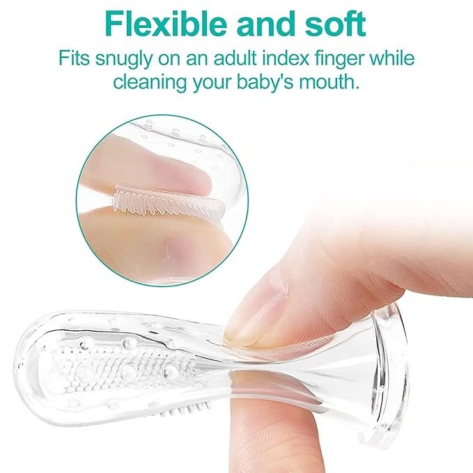 Baby Finger Toothbrush with Soft Bristles (Pack of 2) – Gentle Gum Massager & Oral Care Brush for Infants, Kids & Toddlers Multicolor ! - Image 2