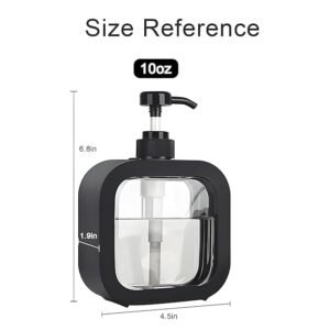 Transparent Plastic Hand Wash Dispenser with Pump for Shampoo, Dish, Liquid Soap Refillable Soap Bottle for Kitchen, Bathroom, Household use (300ml)