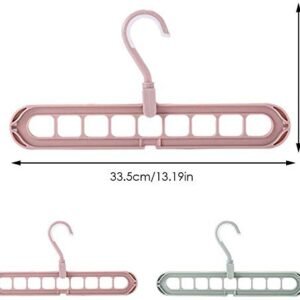 Magic 9 Holes Clothes Hanger, Wardrobe Storage Organizer , Heavy Duty Anti Skid Plastic with 360º Swivel Hook, Essential Closet Space Saver (Multicolor) (Pack of 4)