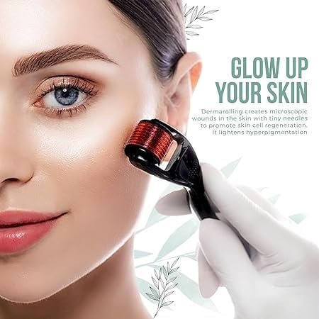 Derma Roller For Hair And Beard Regrowth, 540 Micro 0.5mm Titanium Alloy Needles Reduces Hair Fall & Stimulates Hair Follicles, For Men & Women - Image 7