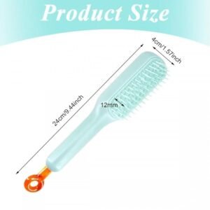 Anti Static Massage Comb with Self Cleaning For Men and women (Pack of 2 ), Retractable Rotary Lift Self-Cleaning Brush, Women's Hair Styling tool (multicolor)