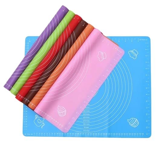 Non-Stick Stretchable Silicone Baking & Kneading Kitchen Mat with Measurements for Roti, Dough Atta, Chapati, Cake Pad Rolling Mat (50 * 40 cm) (Multicolor) - Image 2