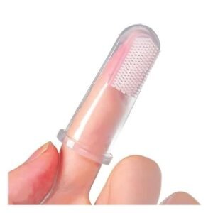 Baby Finger Toothbrush with Soft Bristles (Pack of 2)  – Gentle Gum Massager & Oral Care Brush for Infants, Kids & Toddlers  Multicolor !