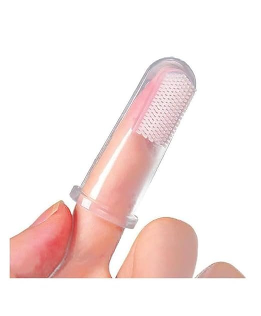 Baby Finger Toothbrush with Soft Bristles (Pack of 2) – Gentle Gum Massager & Oral Care Brush for Infants, Kids & Toddlers Multicolor ! - Image 3