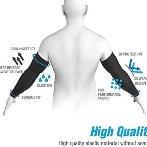 UV Protection Cooling Arm Sleeves for Men & Women | Sun Protection Full Arm Cover with Thumb Hole | Ideal for Sports, Driving, Cycling, Running – Unisex Hand Gloves