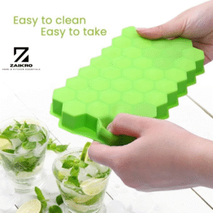 Flexible Silicone Honeycomb Ice Cube Tray (Pack of 2) | 37 Cavity Small Ice Mould for Freezer | Soft Ice Cube Maker for Whiskey, Bar, Fridge, Beverages – BPA Free & Reusable (Multicolor)