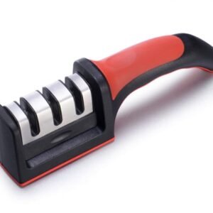 Knife Sharpener for Kitchen | Red Ribbon Pro Heavy Duty Knife Sharpening Tool | 304 Stainless Steel Sharpener for Kitchen & Small Knives (Pack of 1)