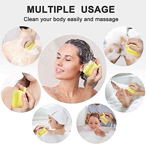 Body Scrubber With Shower Gel Dispenser, Soft Silicone Bristles For Deep Cleaning, Scalp Massage, Dead Skin Removal, Exfoliating Bath Brush, Loofah - Image 3