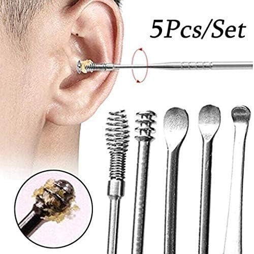 Stainless Steel Ear Wax Cleaner 6pcs With Storage Box, Reusable, Ear wax Remover Tool Kit with Curette Cleaner and Bud Cleaner - Image 8