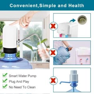 Automatic Wireless Water Can Dispenser Pump for 20 Liter Bottle | USB Rechargeable | Low Noise | High Efficiency | Portable Electric Water Pump for Home, Office, Outdoor Use