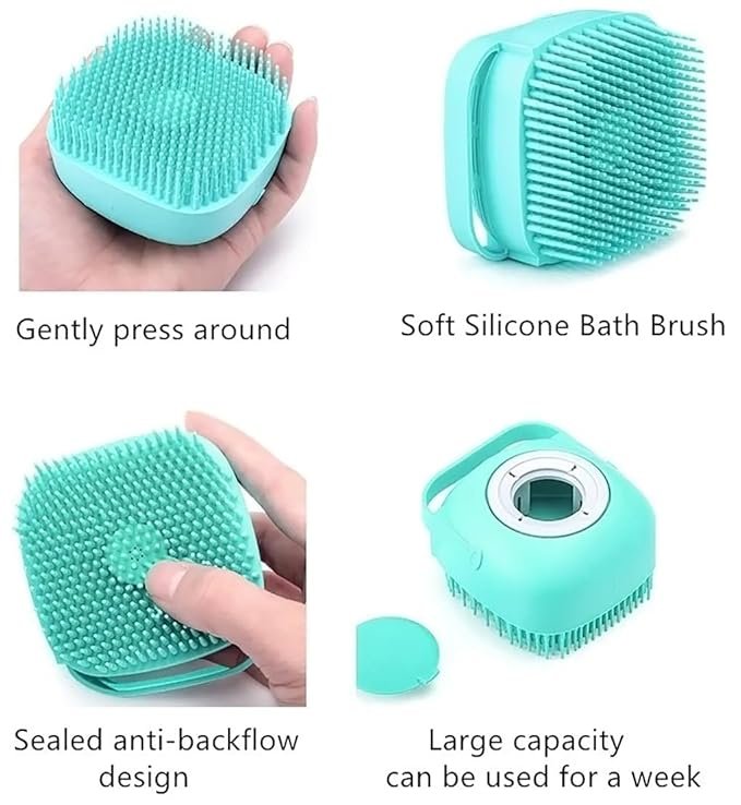 Body Scrubber With Shower Gel Dispenser, Soft Silicone Bristles For Deep Cleaning, Scalp Massage, Dead Skin Removal, Exfoliating Bath Brush, Loofah - Image 12