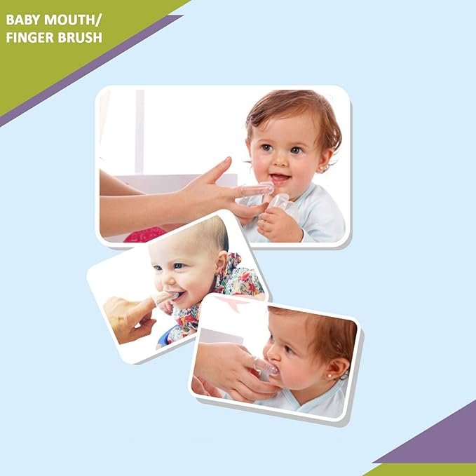 Baby Finger Toothbrush with Soft Bristles (Pack of 2) – Gentle Gum Massager & Oral Care Brush for Infants, Kids & Toddlers Multicolor ! - Image 9