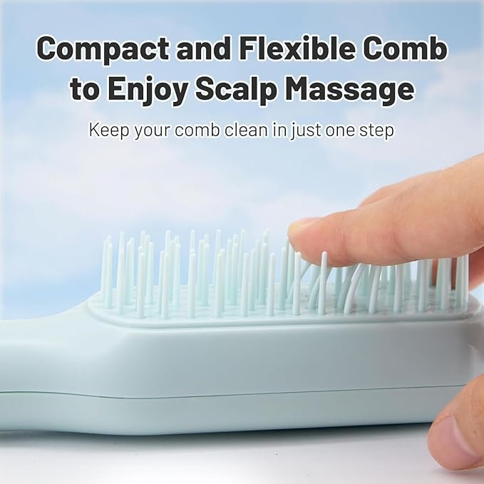 Anti Static Massage Comb with Self Cleaning For Men and women (Pack of 2 ), Retractable Rotary Lift Self-Cleaning Brush, Women's Hair Styling tool (multicolor) - Image 9