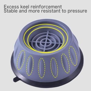 Anti Vibration Pads with Suction Cup for Washing Machine, Refrigerator, Noise Cancelling Pads, Shock Absorber, Heavy Duty Stand, Round, Anti Skid (Pack of 4, One Size)