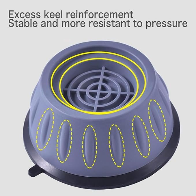 Anti Vibration Pads with Suction Cup for Washing Machine, Refrigerator, Noise Cancelling Pads, Shock Absorber, Heavy Duty Stand, Round, Anti Skid (Pack of 4, One Size) - Image 7