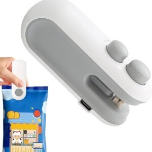 Portable Mini Sealing Machine, Handheld Packet Sealer For Food, Snacks, chips, Plastic Bag 2 in One With Cutter and USB Type C, Rechargeable (Multicolor)