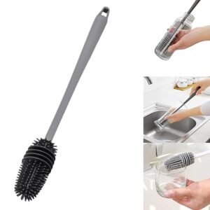 CREATIVES Silicone Bottle Cleaner Brush (Pack of 2) | Long Handle Cleaning Brush for Water Bottles, Sippers, Shakers, Mugs & Solution Bottles