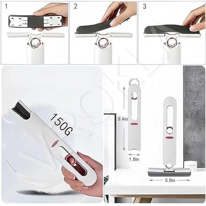 Mini Sponge Mop for Kitchen & Home Cleaning | Portable Self-Squeeze Magic Wiper | Strong Absorbent Mop for Wet & Dry Use on Bathroom, Glass, Walls, Car & Table - Image 8