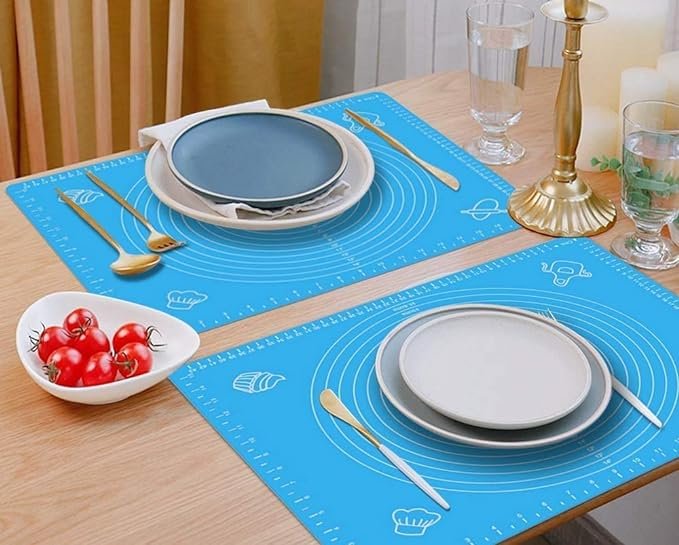 Non-Stick Stretchable Silicone Baking & Kneading Kitchen Mat with Measurements for Roti, Dough Atta, Chapati, Cake Pad Rolling Mat (50 * 40 cm) (Multicolor) - Image 8