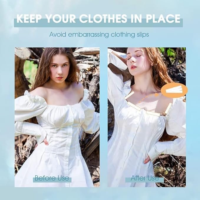 Fashion Body Tape For Women, Pack of 144 strips Medical Quality Strong Double Sided With All Day Strength Adhesive For Women, Suitable For All Skin Types, Hidden Tape - Image 7