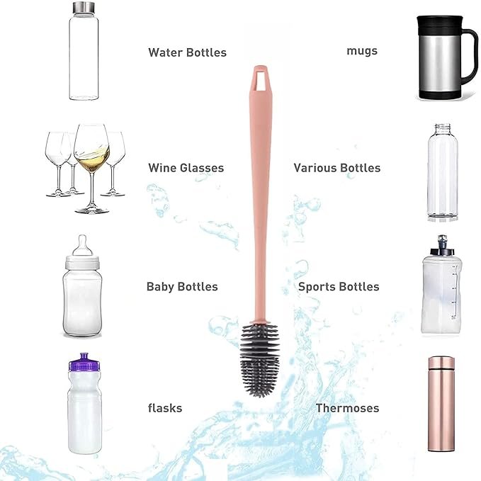 CREATIVES Silicone Bottle Cleaner Brush (Pack of 2) | Long Handle Cleaning Brush for Water Bottles, Sippers, Shakers, Mugs & Solution Bottles - Image 5