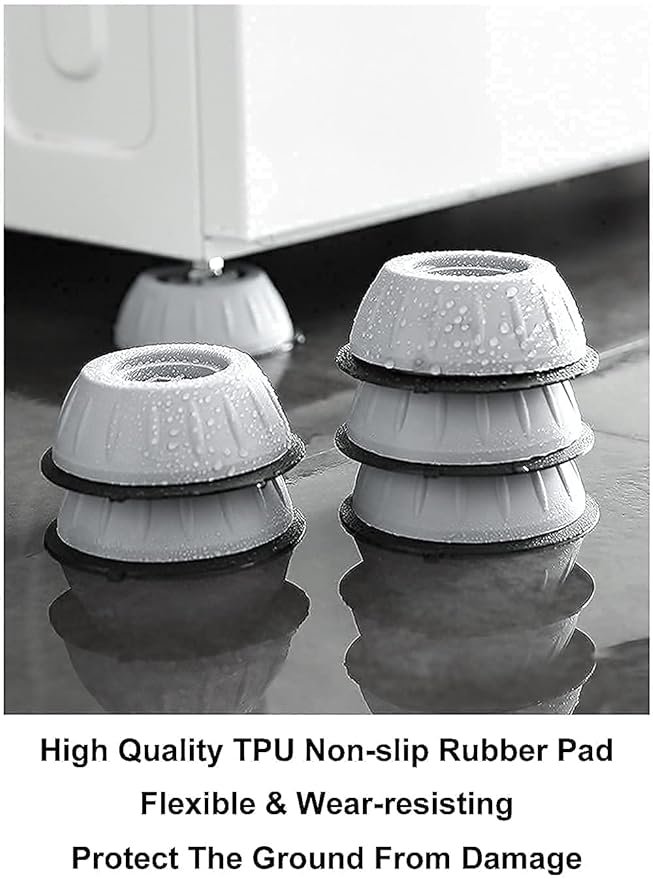 Anti Vibration Pads with Suction Cup for Washing Machine, Refrigerator, Noise Cancelling Pads, Shock Absorber, Heavy Duty Stand, Round, Anti Skid (Pack of 4, One Size) - Image 8