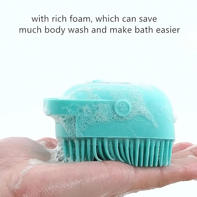 Body Scrubber With Shower Gel Dispenser, Soft Silicone Bristles For Deep Cleaning, Scalp Massage, Dead Skin Removal, Exfoliating Bath Brush, Loofah - Image 8