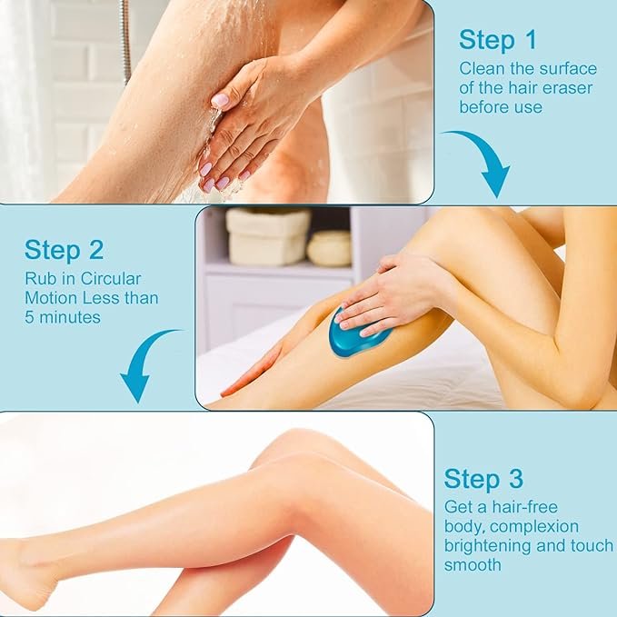 Crystal Hair Remover for Women and Men, Reusable Eraser Device Magic Hair Removal, Nano Glass Technology, easy to use (multicolor) - Image 10