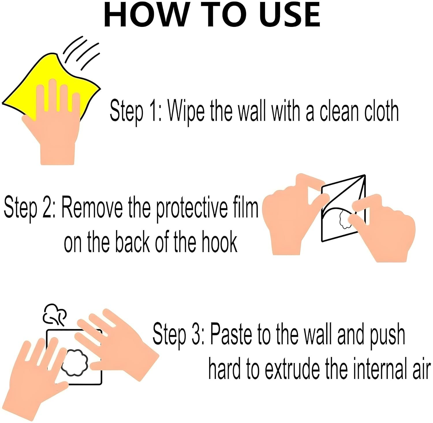 Heavy Duty Self Adhesive Stainless Hooks (Pack of 20) , Transparent Waterproof And Oilproof Wall Hooks For Kitchen Bathroom, Door Home Improvement Utility Hanger - Image 2