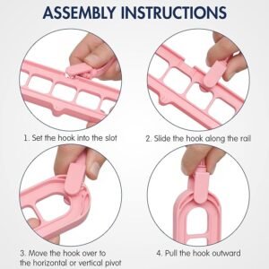 Magic 9 Holes Clothes Hanger, Wardrobe Storage Organizer , Heavy Duty Anti Skid Plastic with 360º Swivel Hook, Essential Closet Space Saver (Multicolor) (Pack of 4)