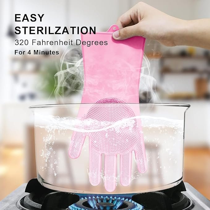 Magic Silicone Dish Washing Gloves For Kitchen, Bathroom, Clothes, Scrubber For Pet Grooming, Durable, Reusable (Multicolor) - Image 11