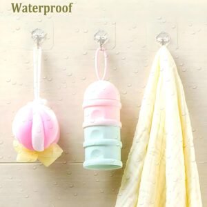 Heavy Duty Self Adhesive Stainless Hooks (Pack of 20) , Transparent Waterproof And Oilproof Wall Hooks For Kitchen Bathroom, Door Home Improvement Utility Hanger