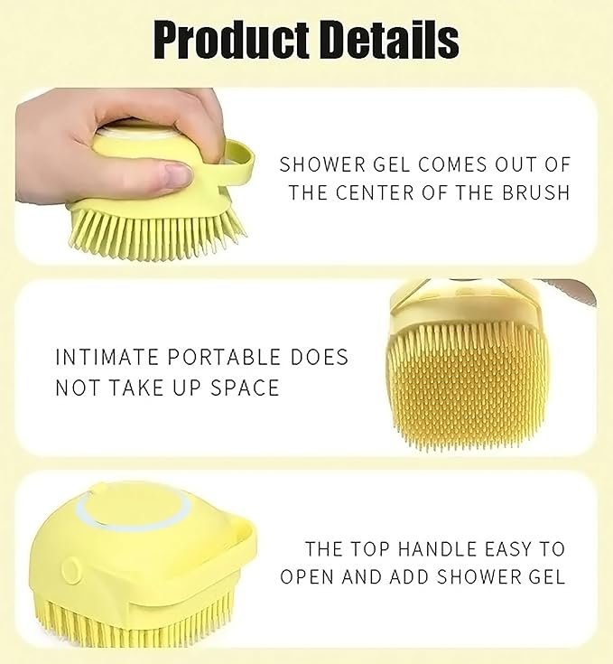 Body Scrubber With Shower Gel Dispenser, Soft Silicone Bristles For Deep Cleaning, Scalp Massage, Dead Skin Removal, Exfoliating Bath Brush, Loofah - Image 10