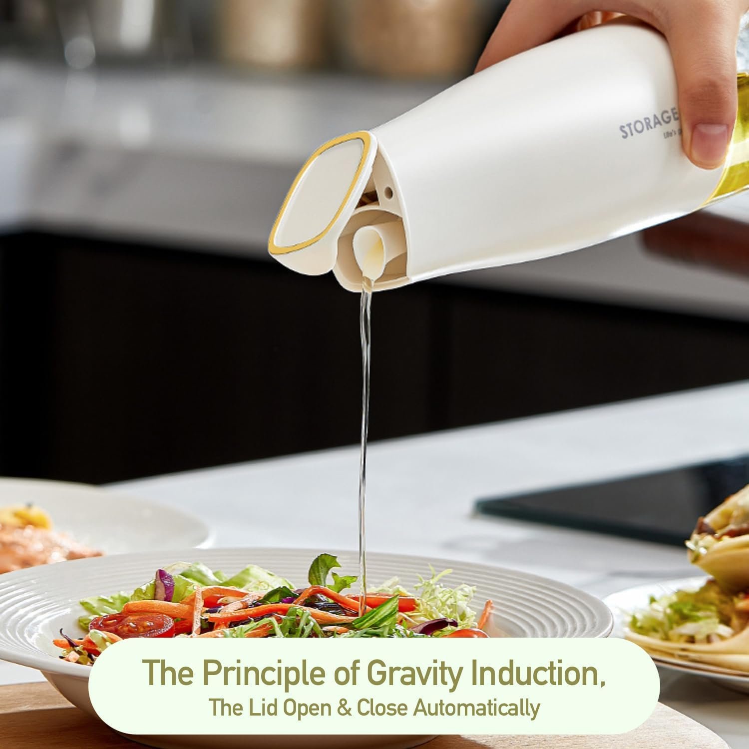 Automatic Gravity Opening Oil Dispenser bottle, Drip free with auto Shutter for Oil Pouring 500ml (Multicolor) - Image 6