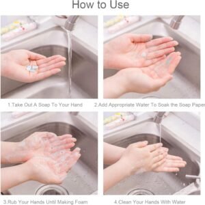 Mini Soap Paper Sheets (Pack of 4) , Portable Dissolvable Soap with Flower Petal Design in Tube | Travel-Friendly Pocket Soap for Handwashing & Hygiene