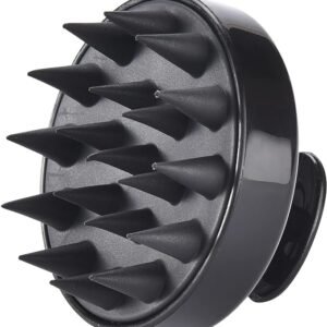 Hair Scalp Massager Shampoo Brush, Silicone Soft Bristles For Head Massaging and Washing, Anti-dandruff Removal Brush, Comb With Handle (Multicolor) (Black, Pack of 1)