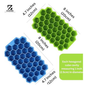 Flexible Silicone Honeycomb Ice Cube Tray (Pack of 2) | 37 Cavity Small Ice Mould for Freezer | Soft Ice Cube Maker for Whiskey, Bar, Fridge, Beverages – BPA Free & Reusable (Multicolor)