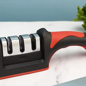 Knife Sharpener for Kitchen | Red Ribbon Pro Heavy Duty Knife Sharpening Tool | 304 Stainless Steel Sharpener for Kitchen & Small Knives (Pack of 1)